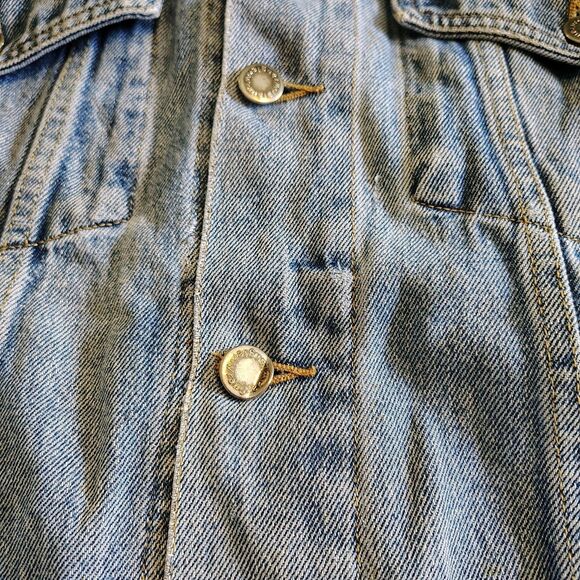 VTG Wrangler Hero MEDIUM Denim Trucker Jacket Men's Faded Workwear Distressed - Picture 14 of 16